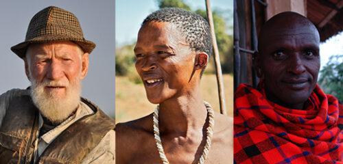 The lighter skin tones of Europeans (left) and the KhoeSan (middle) are explained by the same gene. Other African populations that lack that "light" version of this gene, like the Maasai (right), typically have much darker skin