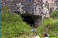 The Siberian cave where a 40,000 year old pinky bone was found.