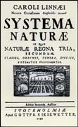 Title page of Linnaeus’ Systema Naturae.