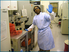 Satish Pillai in his lab at UCSF.