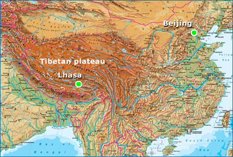 Карта тибета на русском языке с городами подробная