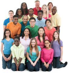 Group photo of diverse people