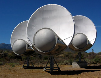 Three large satellite discs.